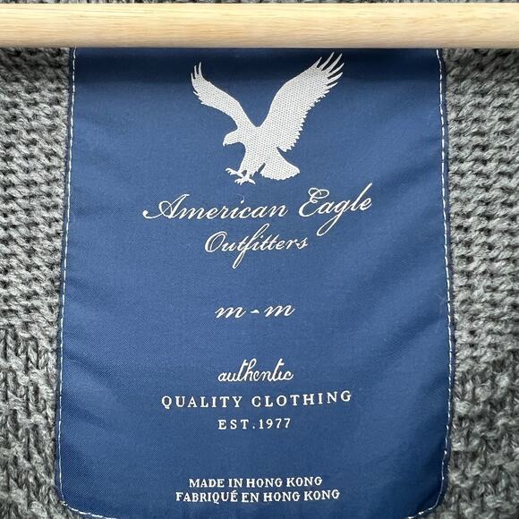 AEO American Eagle Outfitters (M) Womens Gray Knit Wool Blend Sweater Jacket - Picture 9 of 14